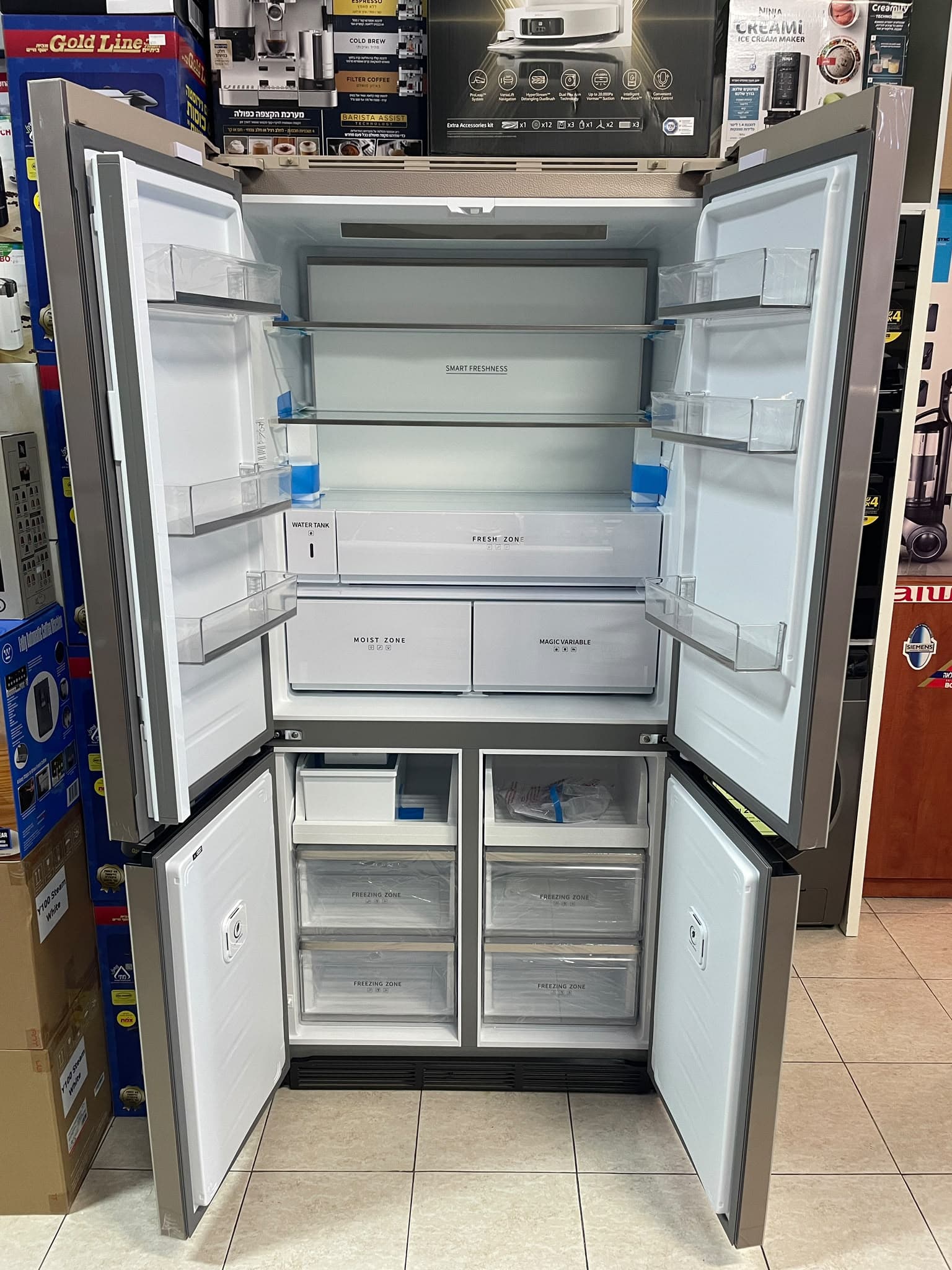 מקרר 4 דלתות 600 ליטר זכוכית קרם - חדד יובל אלקטריק בע״מ — 2 מתוך 3